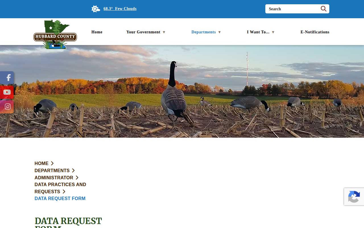 Hubbard County 24-hour release records request form