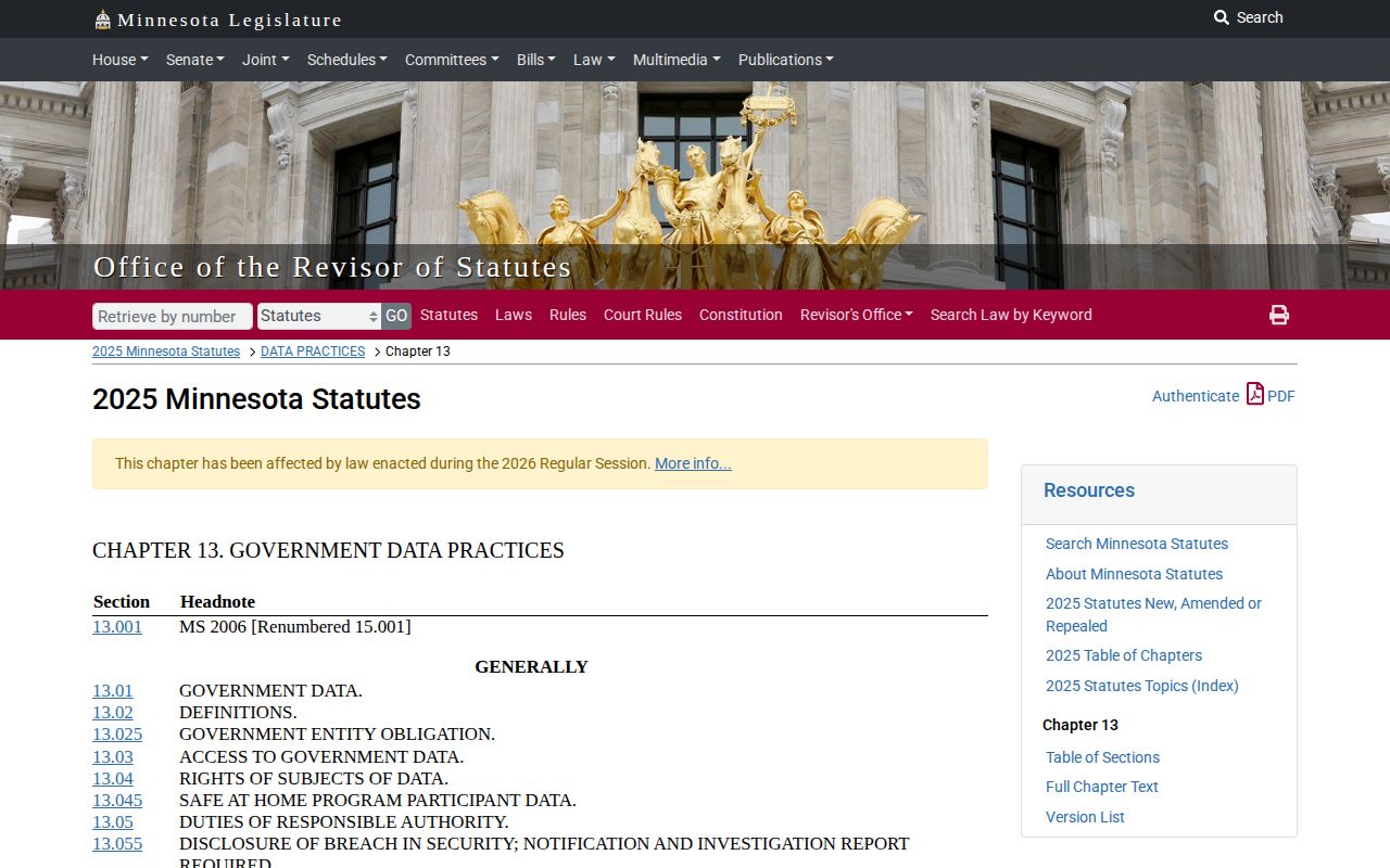Minnesota law governing Hubbard County release records